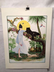 Miriam Ecker "Lorelei" Girl and Panther Signed Numbered 288/300 Lithograph Print   - TvMovieCards.com