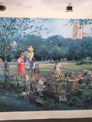 Vintage L. Gordon - Garden Of Melody Serigraph Print Signed Numbered 272/550   - TvMovieCards.com