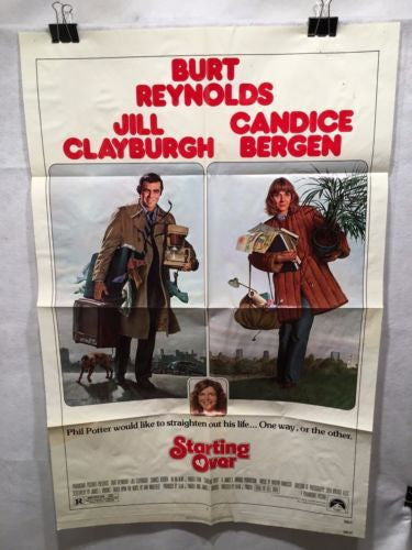 Original 1977 "Starting Over" 1 Sheet Movie Poster 27"x 41" Burt Reynolds   - TvMovieCards.com