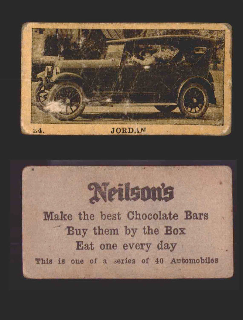 1920s Neilson's Chocolate Automobile Vintage Trading Cards U Pick Singles #1-40 #24 Jordan  - TvMovieCards.com