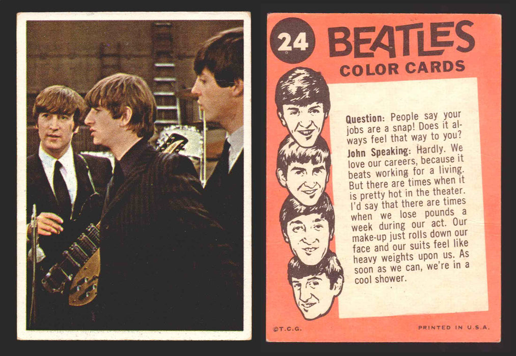Beatles Color Topps 1964 Vintage Trading Cards You Pick Singles #1-#64 #	24  - TvMovieCards.com