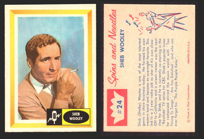 1960 Spins and Needles Vintage Trading Cards You Pick Singles #1-#80 Fleer 24   Sheb Wooley  - TvMovieCards.com