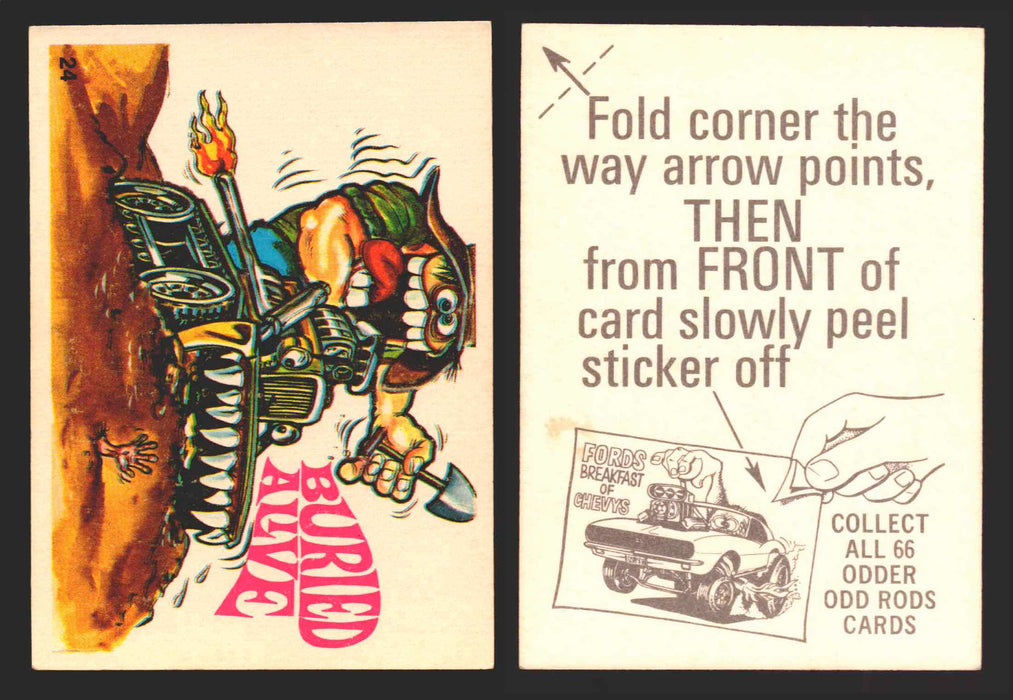 1970 Odder Odd Rods Donruss Vintage Trading Cards #1-66 You Pick Singles 24   Buried Alive  - TvMovieCards.com