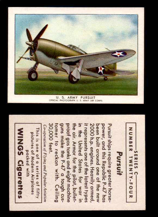 1942 Modern American Airplanes Series C Vintage Trading Cards Pick Singles #1-50 24	 	U.S. Army Pursuit  - TvMovieCards.com