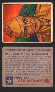 1951 Red Menace Vintage Trading Cards #1-48 You Pick Singles Bowman Gum 24   General "Ike" in Command  - TvMovieCards.com