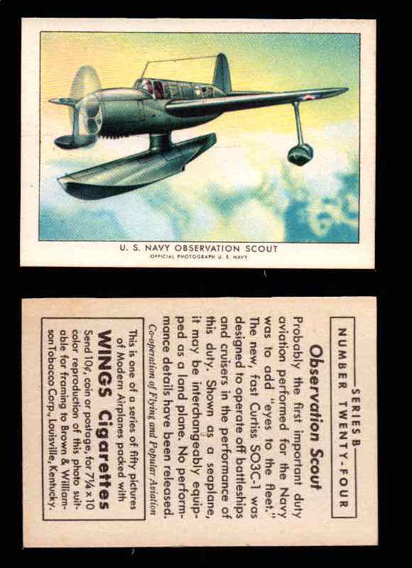 1941 Modern American Airplanes Series B Vintage Trading Cards Pick Singles #1-50 24	 	U.S. Navy Observation Scout  - TvMovieCards.com