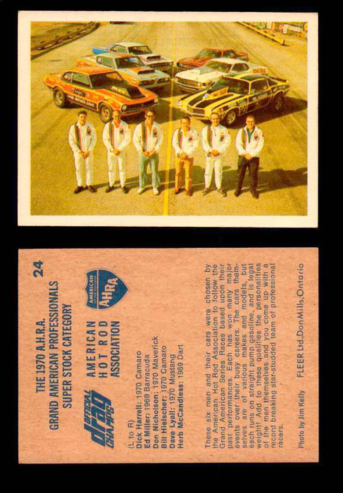 AHRA Official Drag Champs 1971 Fleer Canada Trading Cards You Pick Singles #1-63 24   The 1970 A.H.R.A. Grand American Professionals   Super Stock Category  - TvMovieCards.com