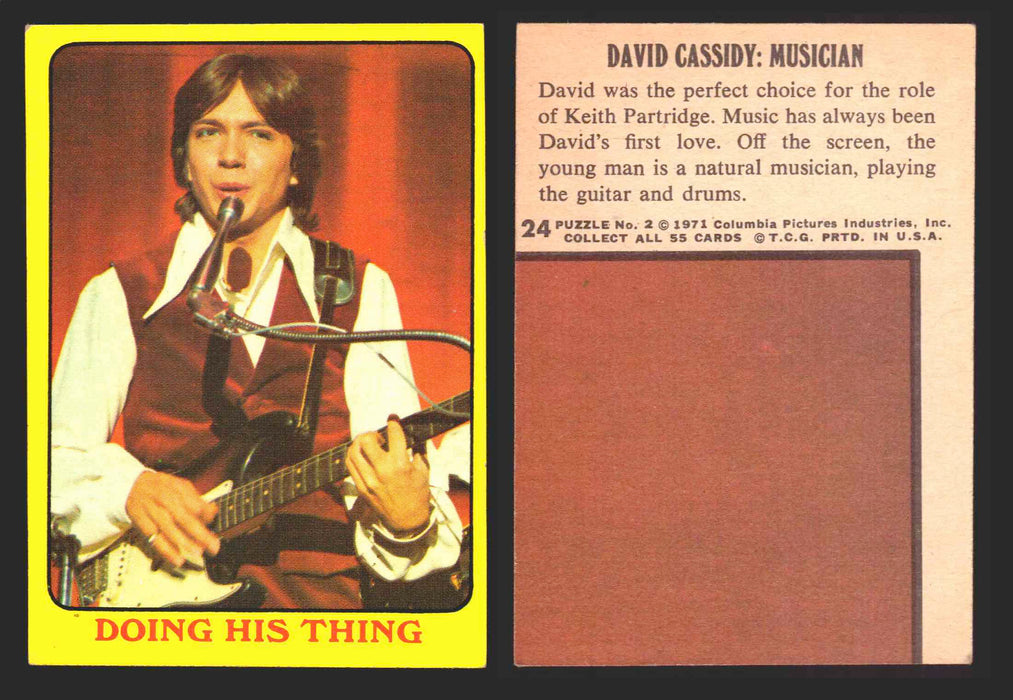 1971 The Partridge Family Series 1 Yellow You Pick Single Cards #1-55 Topps USA 24   Doing His Thing  - TvMovieCards.com