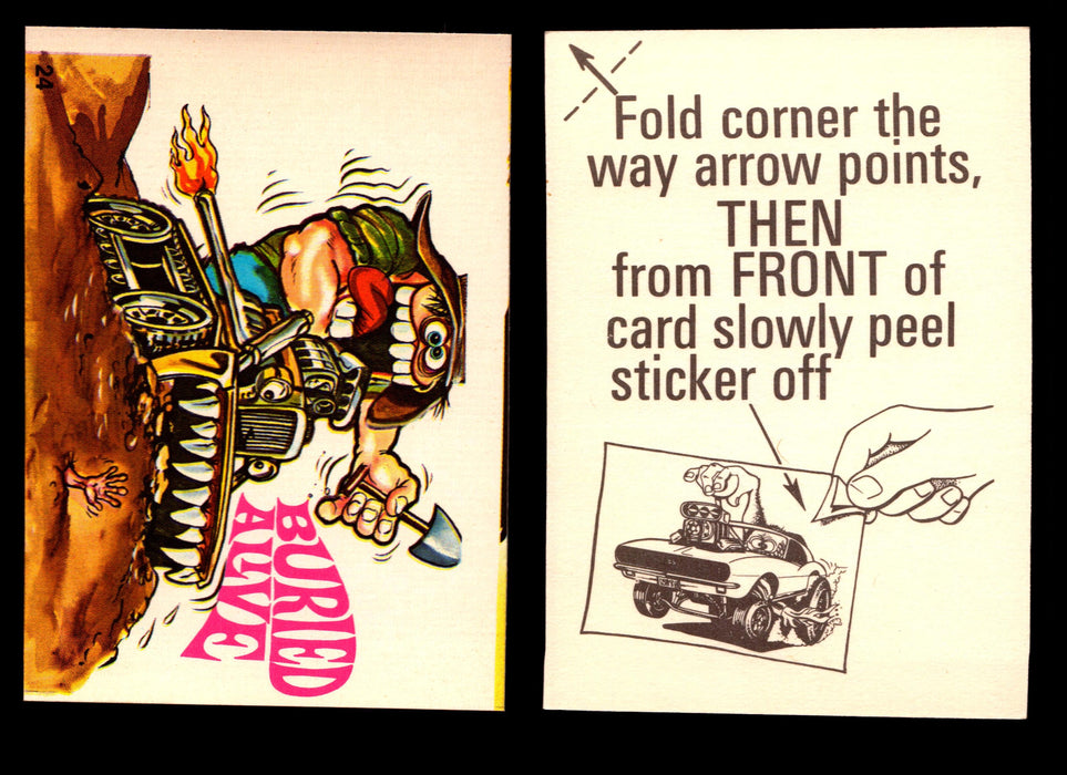 Fabulous Odd Rods Vintage Sticker Cards 1973 #1-#66 You Pick Singles #24   Buried Alive  - TvMovieCards.com