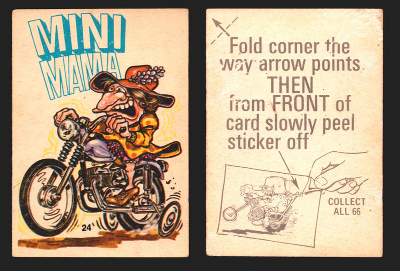 1972 Silly Cycles Donruss Vintage Trading Cards #1-66 You Pick Singles #24 Mini Mama  - TvMovieCards.com