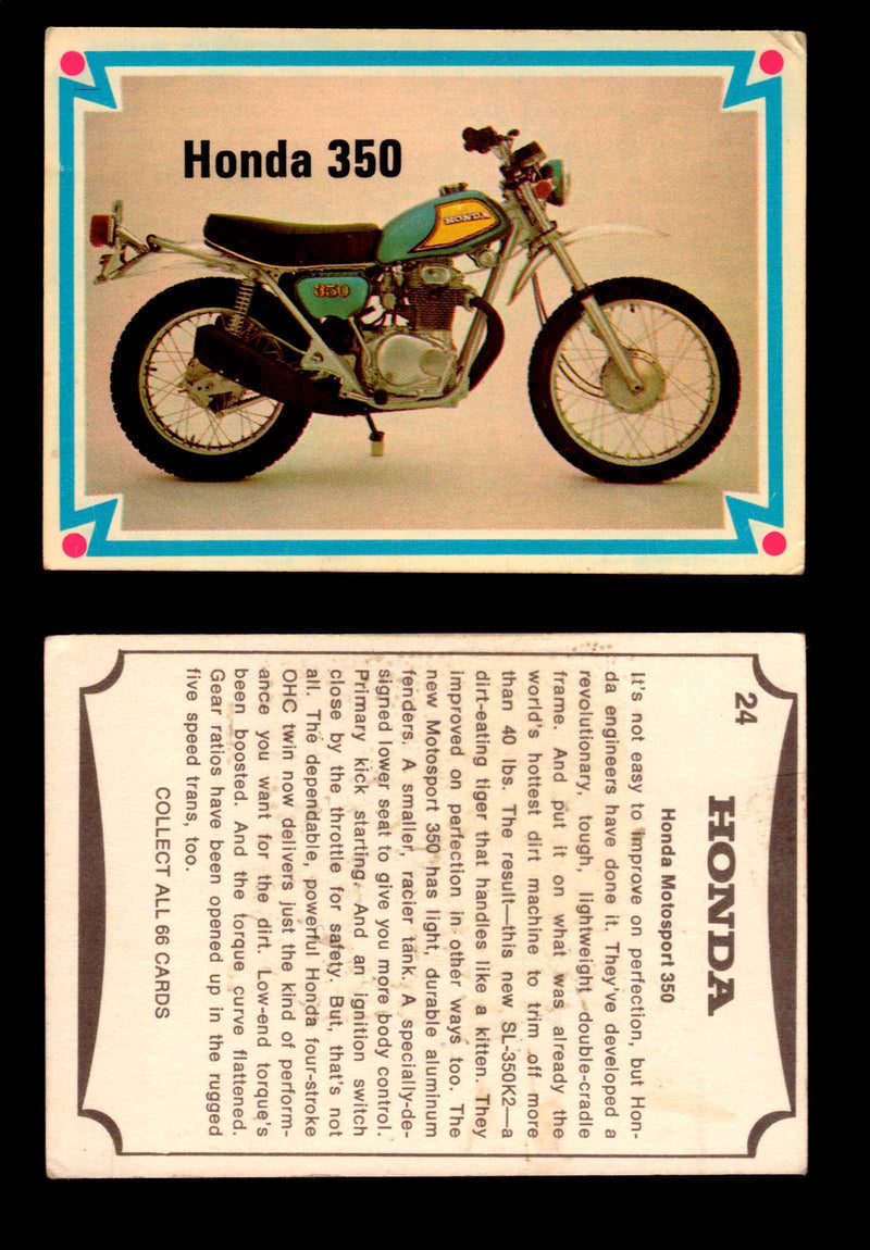 1972 Street Choppers & Hot Bikes Vintage Trading Card You Pick Singles #1-66 #24   Honda 350  - TvMovieCards.com