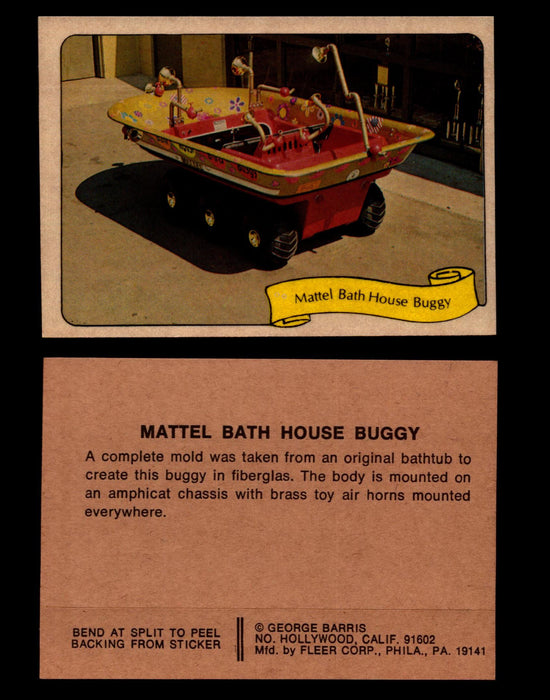 Kustom Cars - Series 2 George Barris 1975 Fleer Sticker Vintage Cards You Pick S #24 Mattel Bath House Buggy  - TvMovieCards.com