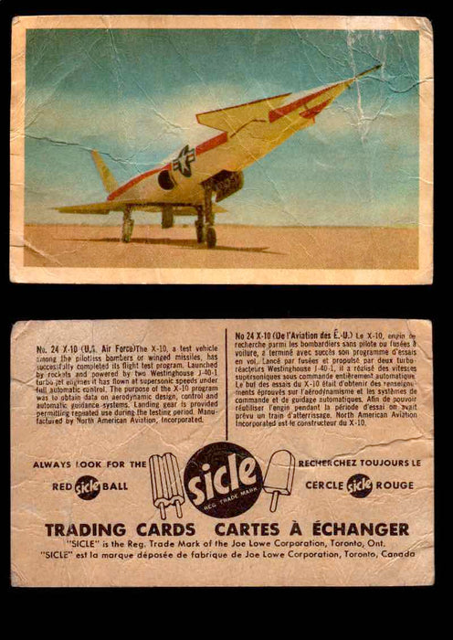 1959 Sicle Aircraft & Missile Canadian Vintage Trading Card U Pick Singles #1-25 #24 X-10  - TvMovieCards.com