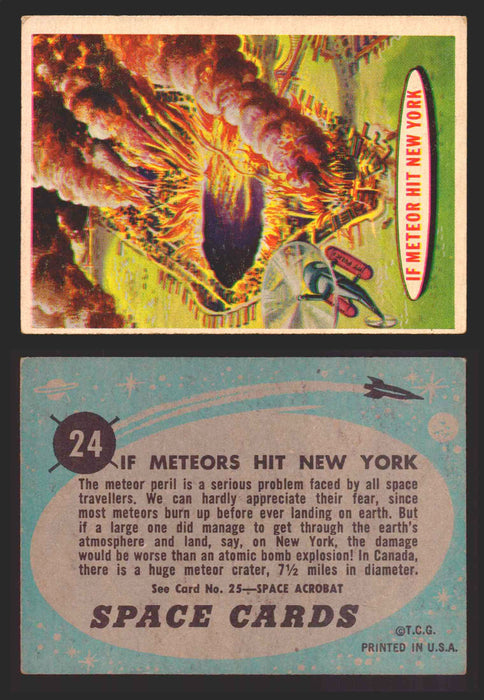 1957 Space Cards Topps Vintage Trading Cards #1-88 You Pick Singles 24   If Meteor Hit New York  - TvMovieCards.com