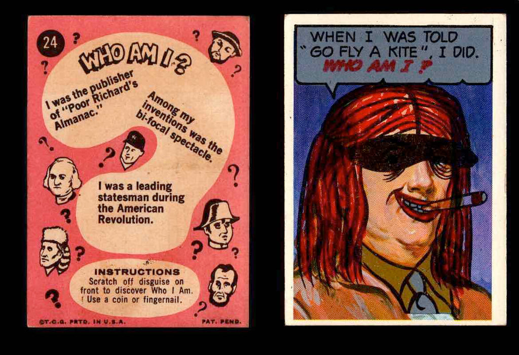 1967 Who Am I? Topps Vintage Trading Cards You Pick Singles #1-44 #24   Benjamin Franklin Coated  - TvMovieCards.com