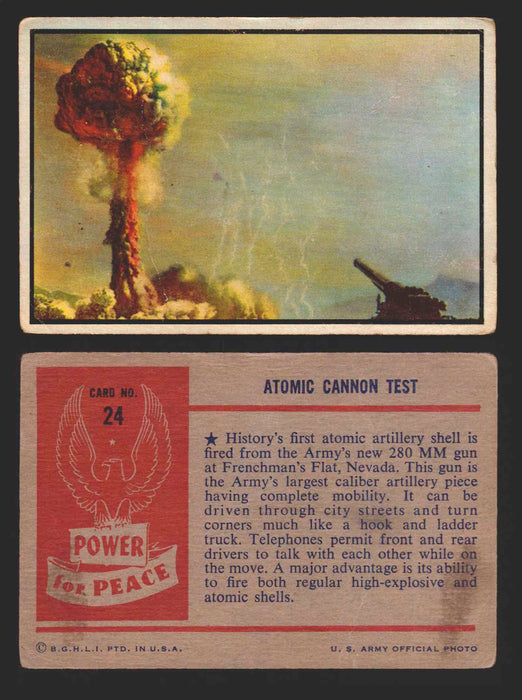 1954 Power For Peace Vintage Trading Cards You Pick Singles #1-96 24   Atomic Cannon Test  - TvMovieCards.com