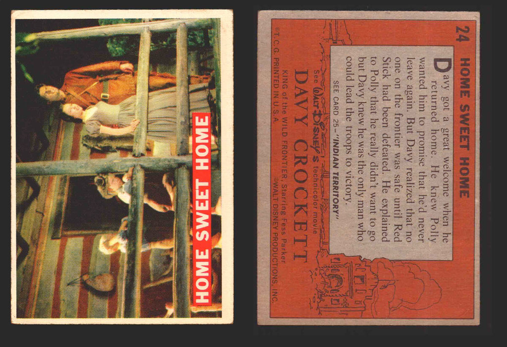 Davy Crockett Series 1 1956 Walt Disney Topps Vintage Trading Cards You Pick Sin 24   Home Sweet Home  - TvMovieCards.com