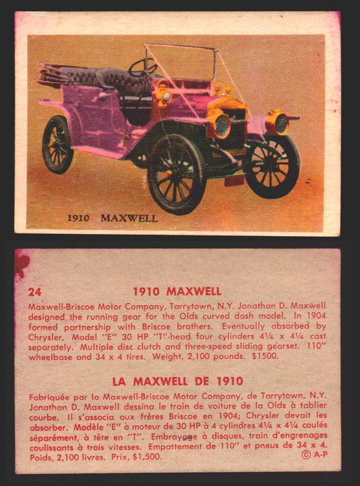1959 Parkhurst Old Time Cars Vintage Trading Card You Pick Singles #1-64 V339-16 24	1910 Maxwell  - TvMovieCards.com