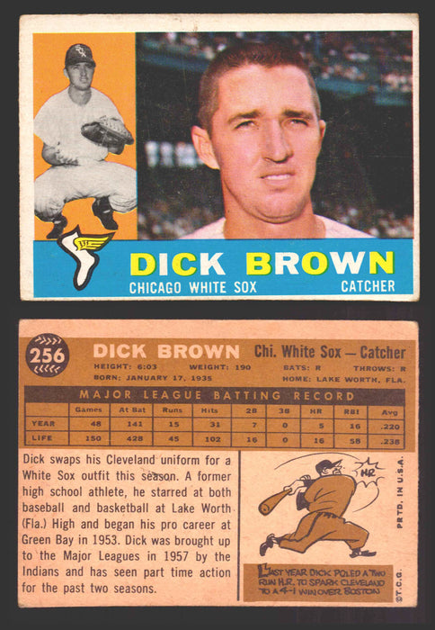 1960 Topps Baseball Trading Card You Pick Singles #250-#572 VG/EX 256 - Dick Brown  - TvMovieCards.com