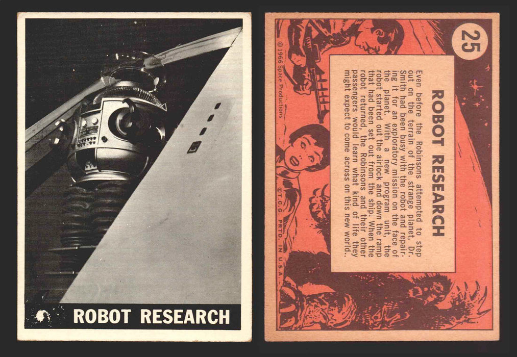 1966 Lost In Space Topps Vintage Trading Card #1-55 You Pick Singles #	 25   Robot Research  - TvMovieCards.com