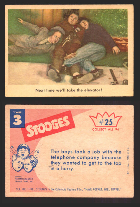 1959 Three 3 Stooges Fleer Vintage Trading Cards You Pick Singles #1-96 #25  - TvMovieCards.com