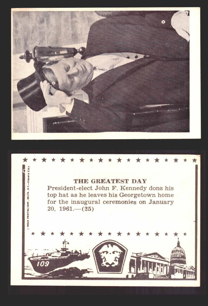 1963 John F. Kennedy JFK Rosan Trading Card You Pick Singles #1-66 25   The Greatest Day  - TvMovieCards.com