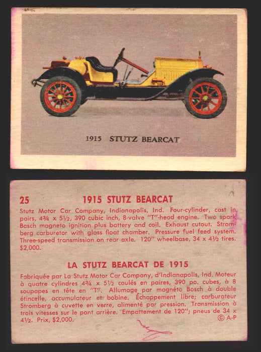 1959 Parkhurst Old Time Cars Vintage Trading Card You Pick Singles #1-64 V339-16 25	1915 Stutz Bearcat  - TvMovieCards.com