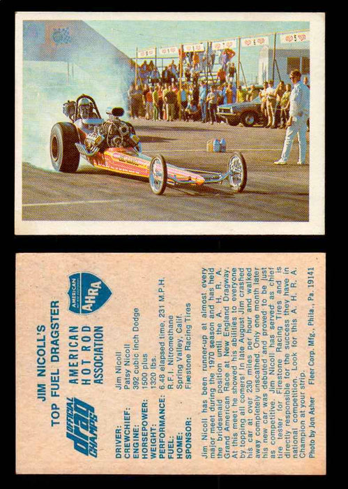 AHRA Official Drag Champs 1971 Fleer Vintage Trading Cards You Pick Singles 25   Jim Nicoll's                                     Top Fuel Dragster  - TvMovieCards.com