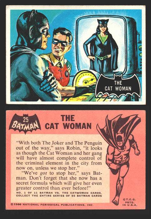 1966 Batman (Black Bat) Vintage Trading Card You Pick Singles #1-55 #	 25   The Cat Woman  - TvMovieCards.com