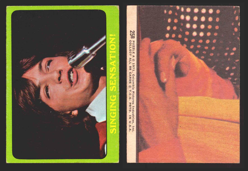 1971 The Partridge Family Series 3 Green You Pick Single Cards #1-88B Topps USA #	25B   Singing Sensation!  - TvMovieCards.com
