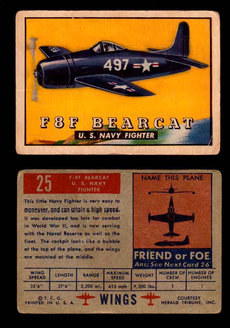 1952 Wings Topps TCG Vintage Trading Cards You Pick Singles #1-100 #25  - TvMovieCards.com