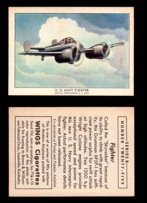1941 Modern American Airplanes Series B Vintage Trading Cards Pick Singles #1-50 25	 	U.S. Navy Fighter  - TvMovieCards.com