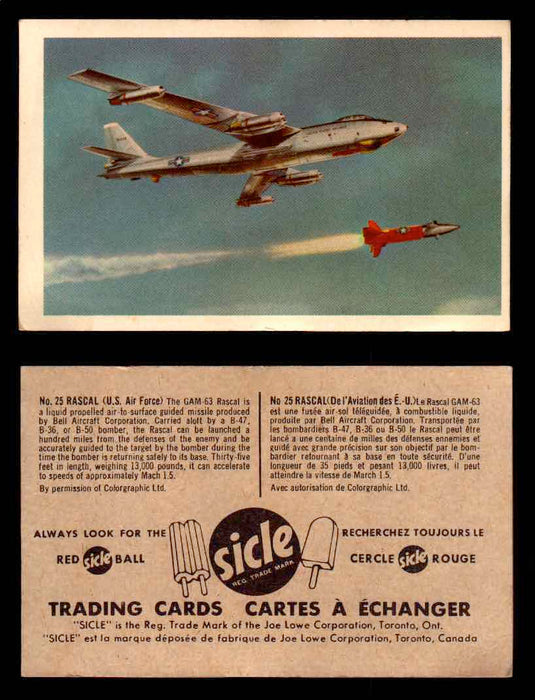 1959 Airplanes Sicle Popsicle Joe Lowe Corp Vintage Trading Card You Pick Single #25  - TvMovieCards.com