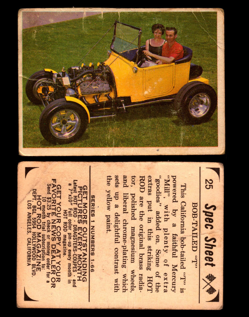 1965 Donruss Spec Sheet Vintage Hot Rods Trading Cards You Pick Singles #1-66 #25  - TvMovieCards.com