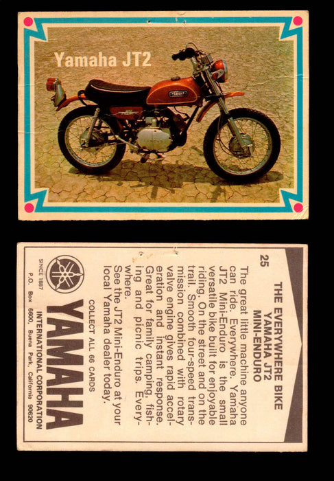 1972 Donruss Choppers & Hot Bikes Vintage Trading Card You Pick Singles #1-66 # 25   Yamaha JT2 (creased & pin holes)  - TvMovieCards.com