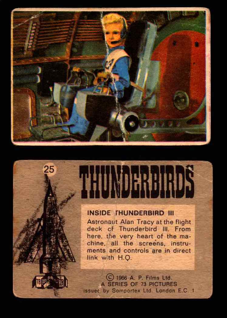 Thunderbirds Vintage Trading Card Singles #1-72 Somportex 1966 #25  - TvMovieCards.com