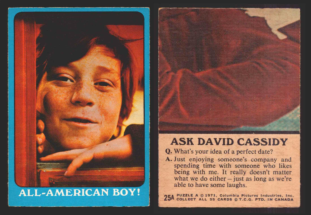 1971 The Partridge Family Series 2 Blue You Pick Single Cards #1-55 O-Pee-Chee 25A  - TvMovieCards.com