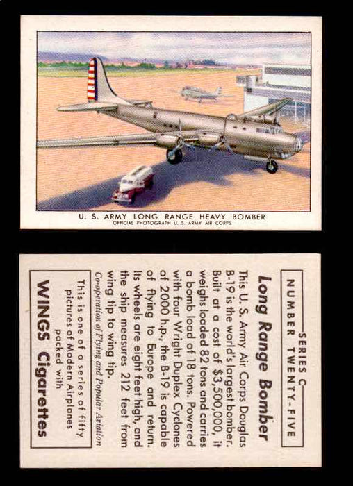 1942 Modern American Airplanes Series C Vintage Trading Cards Pick Singles #1-50 25	 	U.S. Army Long Range Heavy Bomber  - TvMovieCards.com
