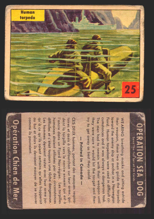 1954 Parkhurst Operation Sea Dogs You Pick Single Trading Cards #1-50 V339-9 25 Human Torpedo  - TvMovieCards.com