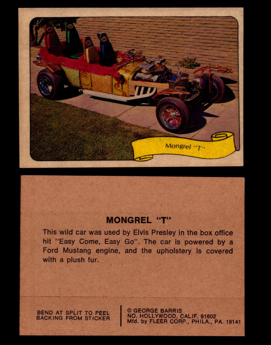Kustom Cars - Series 2 George Barris 1975 Fleer Sticker Vintage Cards You Pick S #25 Mongrel "T"  - TvMovieCards.com