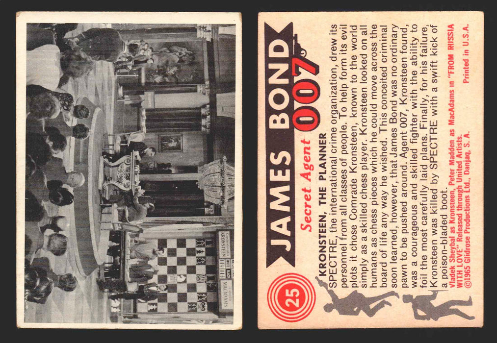 1965 James Bond 007 Glidrose Vintage Trading Cards You Pick Singles #1-66 25   Kronsteen The Planner  - TvMovieCards.com