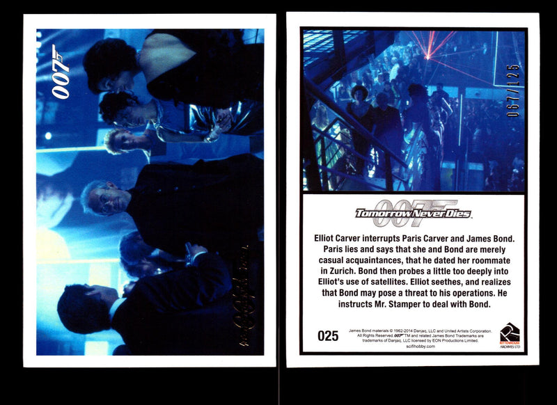 James Bond Archives 2014 Tomorrow Never Dies Gold Parallel Card You Pick Singles #25  - TvMovieCards.com