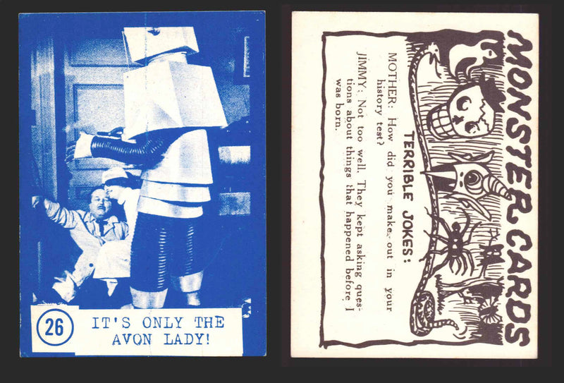 1965 Blue Monster Cards Vintage Trading Cards You Pick Singles #1-84 Rosen 26   It's Only the Avon Lady!  - TvMovieCards.com
