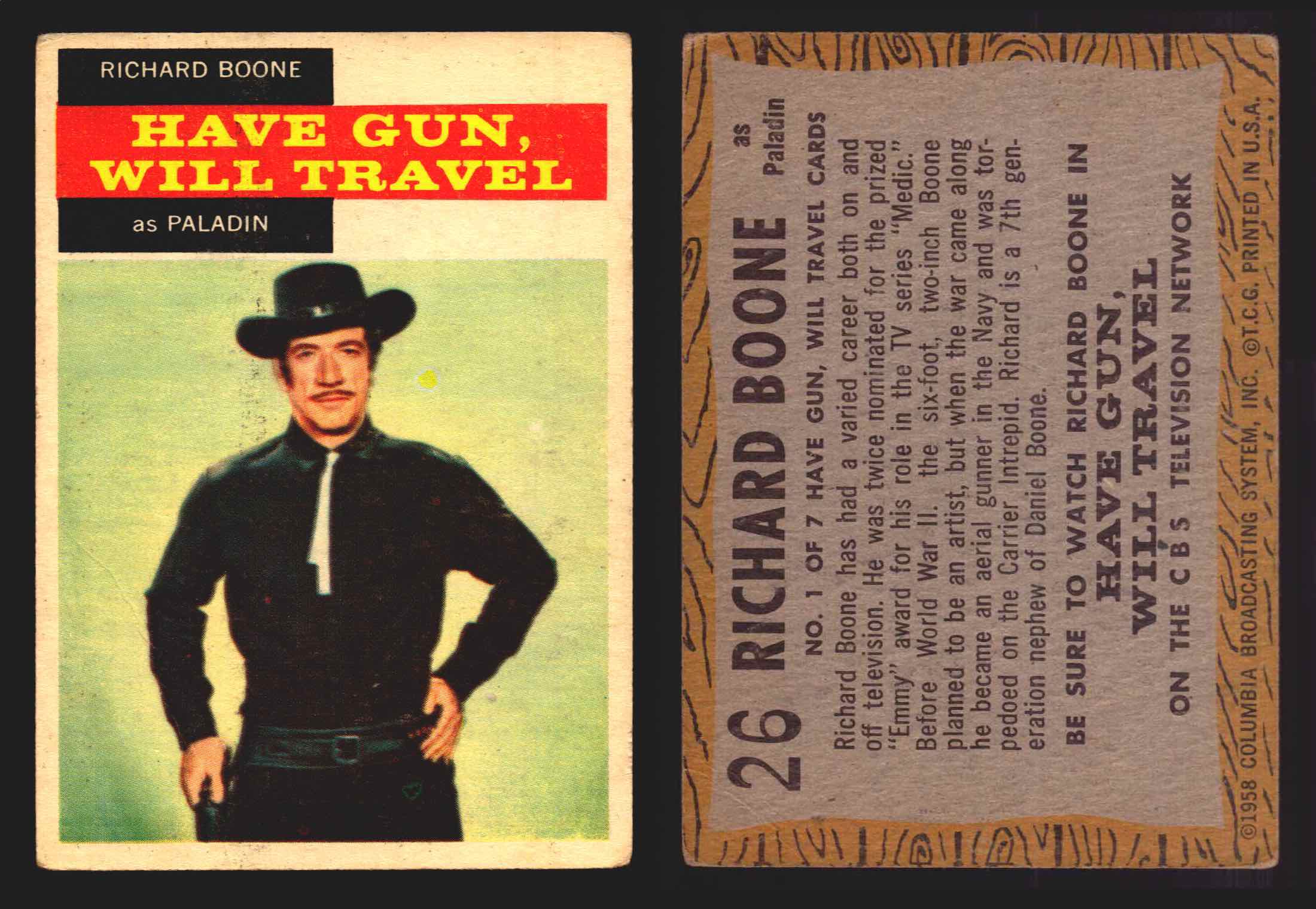 1958 TV Westerns Topps Vintage Trading Cards You Pick Singles #1