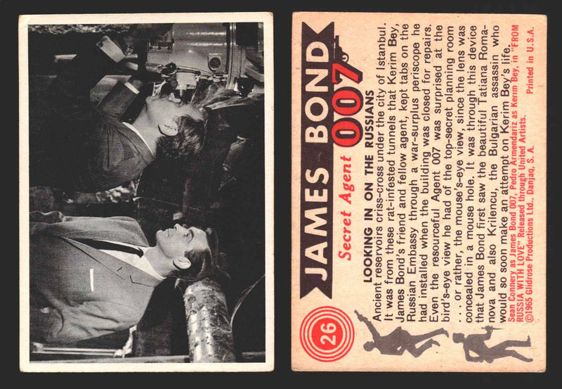 1965 James Bond 007 Glidrose Vintage Trading Cards You Pick Singles #1-66 26   Looking In On The Russians  - TvMovieCards.com