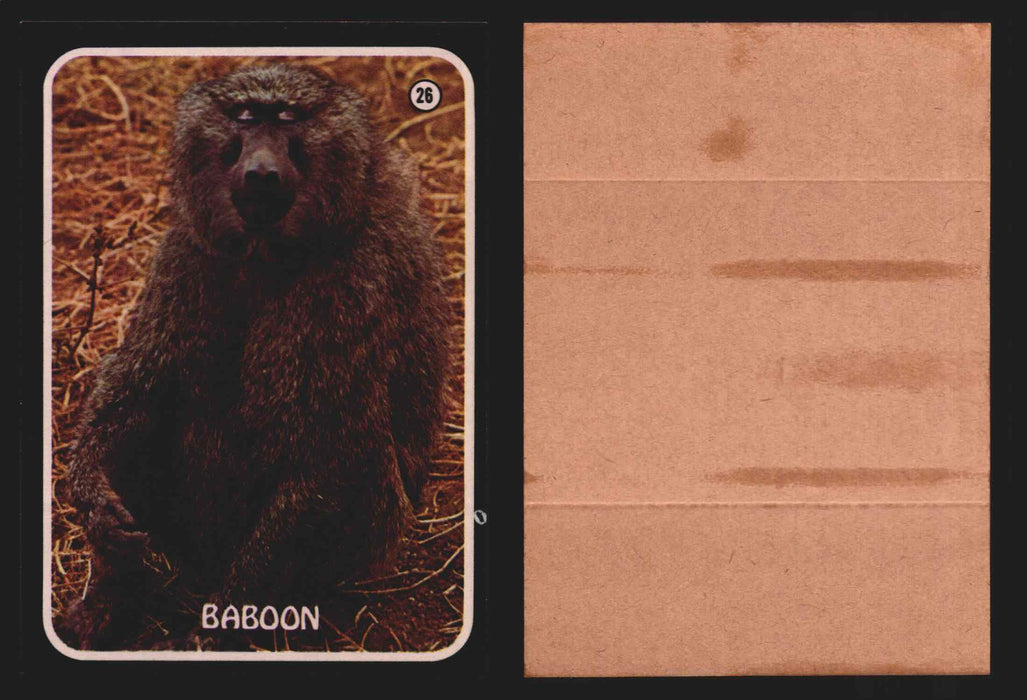 Zoo's Who Topps Animal Sticker Trading Cards You Pick Singles #1-40 1975 #26 Baboon  - TvMovieCards.com