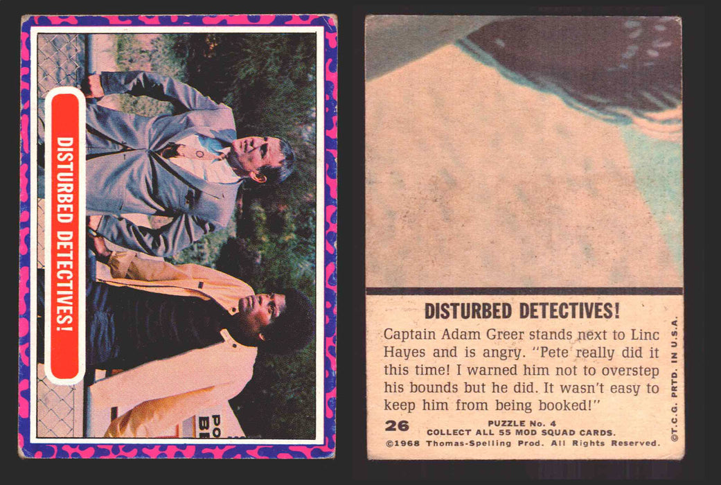 1969 The Mod Squad Vintage Trading Cards You Pick Singles #1-#55 Topps 26   Disturbed Detectives!  - TvMovieCards.com