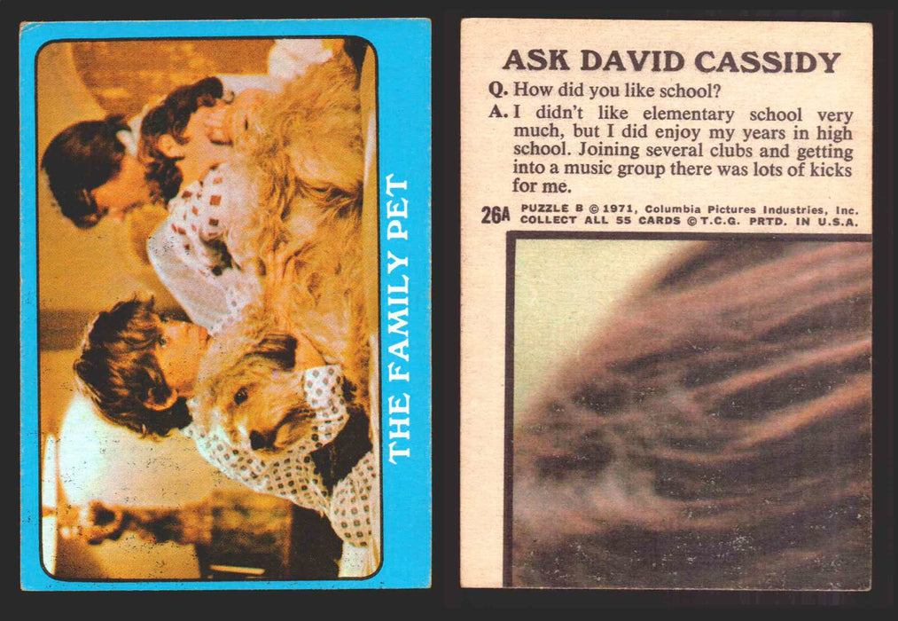 1971 The Partridge Family Series 2 Blue You Pick Single Cards #1-55 Topps USA 26A  - TvMovieCards.com