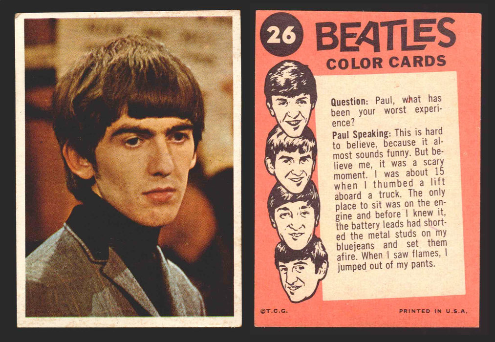 Beatles Color Topps 1964 Vintage Trading Cards You Pick Singles #1-#64 #	26  - TvMovieCards.com