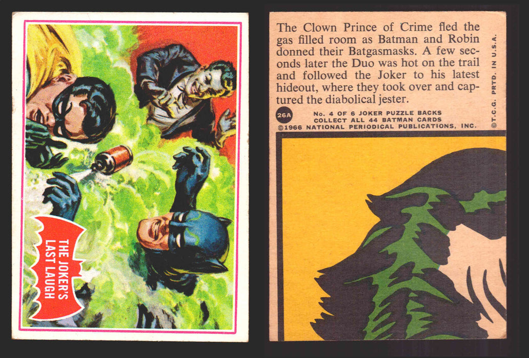 1966 Batman Series A (Red Bat) Vintage Trading Card You Pick Singles #1A-44A #26  - TvMovieCards.com